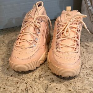 Fila Light Pink High-Top Sneakers